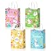 Vanulus 24 Pcs Easter Gift Bag Easter Bunny Egg Paper Bags with Handles Egg Hunt Games Easter Candy Bags Treat Goodies Bag for Easter Party Decor Supplies