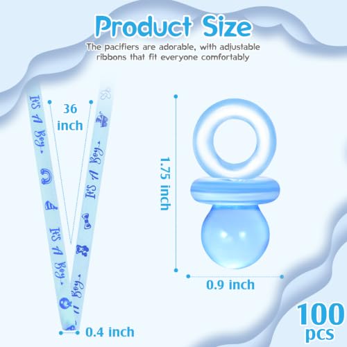 Image of XINHUIDALSQ 100 Baby Shower Pacifiers Necklace, Acrylic Pacifier Necklaces