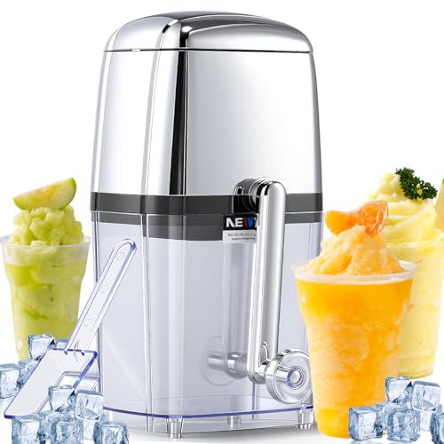 NEWTRY 手挽きアイス・クラッシャー 砕氷機 かき氷器 家庭用 業務用 小型 製氷機 小さな氷になる 氷 粉砕 (四角形・ABS)