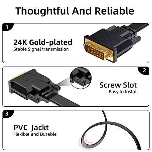 Hdmi To Dvi Cable 5Pack, 6 Feet Bi-Directional Gold Plated Dvi To Hdmi Adapter Cord, Full 1080P High Speed Hdmi Male To Dvi-D Male Monitor Cable, Support Hdtv, Computer Desktop Projector Ps3 Ps4 Etc #TOP1