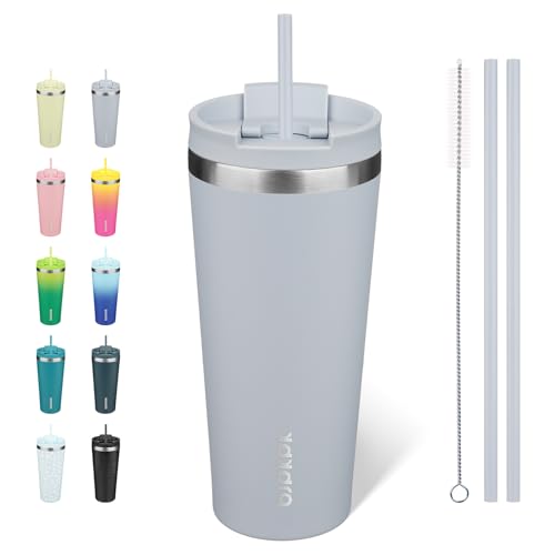 Image of BJPKPK 22 oz Coffee Tumbler with Straw, Insulated Stainless Steel Cup