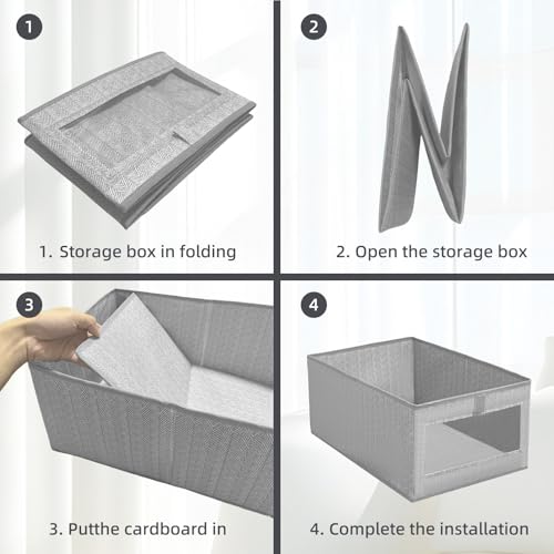lompyeu Schrank Organizer, 2er Set 40*30*20 cm Boxen Aufbewahrung Kleiderschrank Organizer Aufbewahrungskorb Aufbewahrungsbox