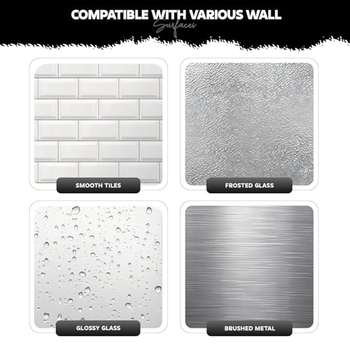 Image of amazon basics Self Adhesive Bathroom Shelf for Wall, Bathroom Organiser Without Drill, Rust Resistant Wall Mounted Bathroom Rack for Shampoo, Soap & Toiletries, Black, Pack of 1