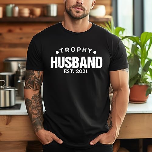 Custom Trophy Husband T Shirt Anniversary Shirt for Men Funny Shirts Est 2025 T-Shirt Gifts for Him Mens Tshirt Husband Birthday Gift Just Married Wedding Gift4
