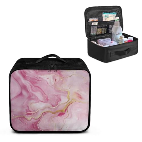 Uorisanigo First Aid Bag Empty Medium Pink Marble Empty Medical Bag First Aid Pouch Lightweight Medical Storage Bag Emergency Survival Pouch Bag for Camping Hiking Home Travel