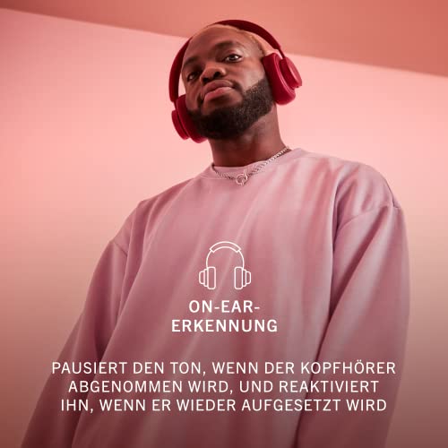 Urbanista Miami Over Ear Kopfhörer Bluetooth mit Active Noise Cancelling, Kopfhörer kabellos, 50 Std. Spielzeit, ANC True Wireless Headphones mit Mikrofon und Tragetasche, Rubinrot – Bild 5
