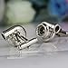 Maycom Turbo Cufflinks Sports Car Auto Part Model Turbocharger Cufflink Turbine Cuff Link Fashion men's shirt accessories (Silver)