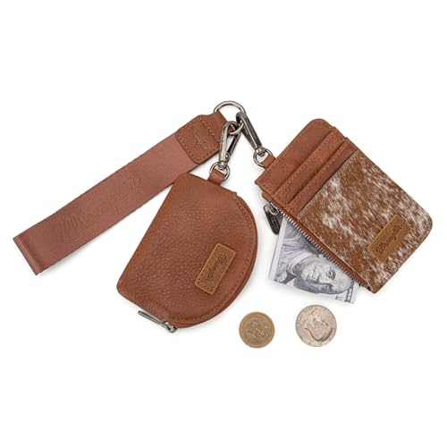 Image of Wrangler Keychain Wristlet Wallets for Women Western Dual Pouch Wristlet Credit Card Holder Wallet