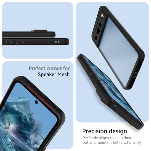 Image of KAPAVER for Google Pixel 8 Pro 5G Back Case[Anti-Fingerprints ][Anti-Scratch] Frosted Translucent Shockproof Slim Cover (Black)