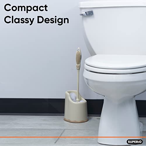 Image of Superio Toilet Brush and Holder Toilet Scrubber Bowl Cleaner Brushes Wand, Toilets Brush with Holder Caddy, Bathroom Cleaning Brush, Bowl Brush Set