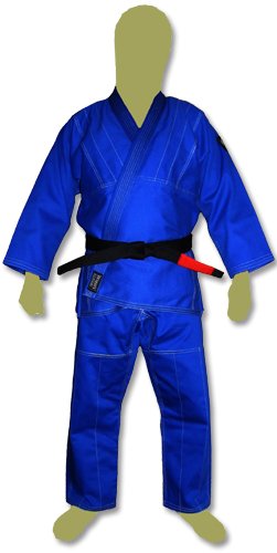 Ring to Cage Premium Brazilian Jiu Jitsu Kimonos - White, Blue or Black (A2, Blue)