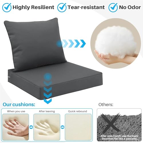 Coussin de chaise d'extérieur haute élasticité avec dossier ergonomique - 4