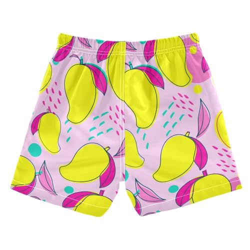Mango Leaf Pink Boys Swim Trunks for 2-12 Years Swim Beach Shorts Kids Swimwear Board Shorts Hawaii Essentials2