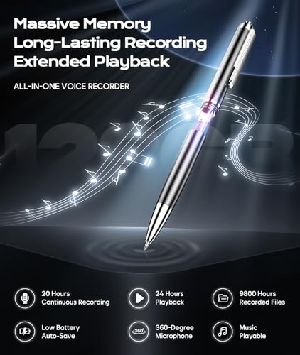 Image of 128GB (9800Hrs) Voice Recorder w /Type-C, Portable OTG File Transfer Recording Device, Voice Active Recorder with One-Touch Start, Portable Audio Recorder for Meeting, Interviews, Class, Work