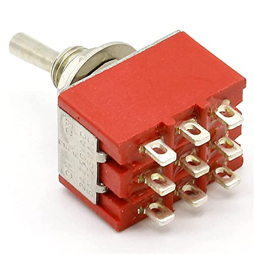 Mini interrupteur à bascule 9 broches inverseur inverseur de source AC 3A 250V