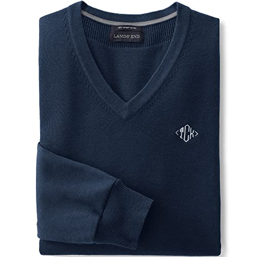 Lands' End Mens Supima V-Neck Sweater Black Regular Xx-Large #TOP2