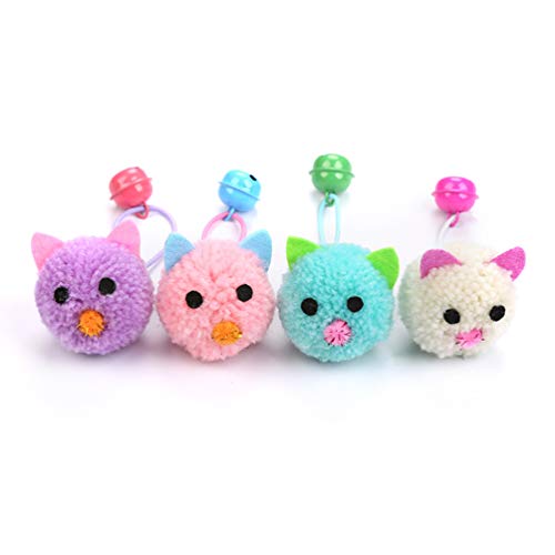 STOBOK Brinquedo de gato de pelúcia com 5 peças, rato, pompom, gato, mastigar, brinquedo molar, brin