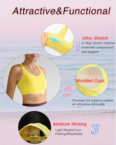 Image of RUNNING GIRL High Impact Sports Bras for Women,Racerback Running Bra Workout Crop Tank Tops Longline Sports Bra Push up