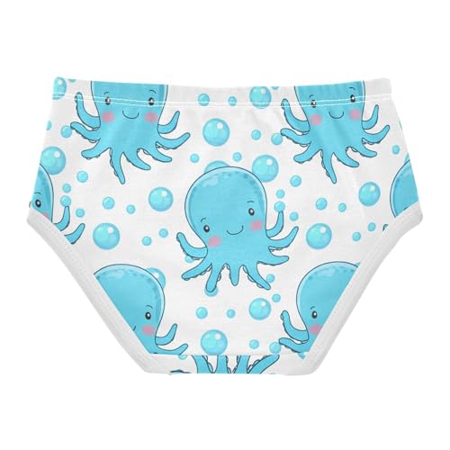 Cute Blue Octopuses Happy Faces Girls Underwear Toddler 2t Cotton Cute Panties Girl Pattern Briefs Undies Kids2