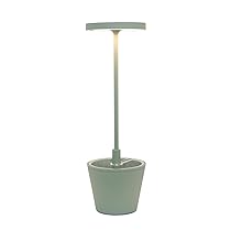 Zafferano Lampada Poldina Reverso, Lampada da Tavolo Ricaricabile e Senza Fili con Controllo Touch, Adatta per Salotto ed Esterni, Dimmer, 2200-3000 K, Altezza 35 cm, Colore Salvia