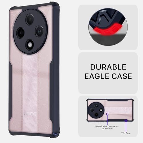 Image of Pikkme Back Cover | Crystal Clear Transparent Back | Ultra Hyrbid | Full Camera Protection | Raised Edge | Bumper Back Case Oppo F27 Pro Plus 5G (Blue)