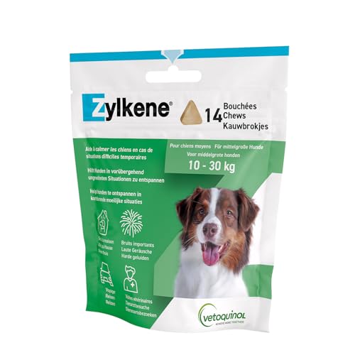 Vetoquinol Zylkene Chews 225 mg | Doppelpack | 2 x 14 Chews | Ergänzungsfuttermittel für Hunde und Katzen | mehr Wohlbefinden in ungewohnten Situationen
