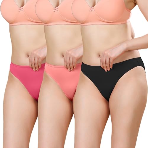 Image of London Hills Panty Set for Women Super Combed 100% Pure Cotton | Underwear for Women Combo | Seamless Panties for Woman | Lingerie for Women's Combo | Hipster Panty'| Pack of 3, Colors May Vary