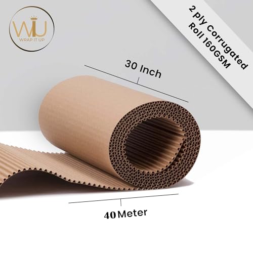 Image of WRAP IT UP Brown Corrugated Roll, 2 Ply, 160 /120 GSM, for Packaging (30 Inch * 40 Meter)