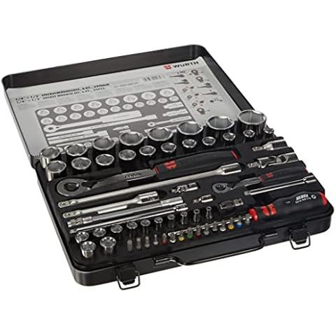 Würth Zebra Steckschlüsselsatz 1/4 + 1/2 Zoll Knarrenkasten 59 tlg. 096509059 Cover