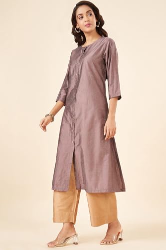 Image of Rangmanch By Pantaloons Women's Rayon Solid Regular Kurtas