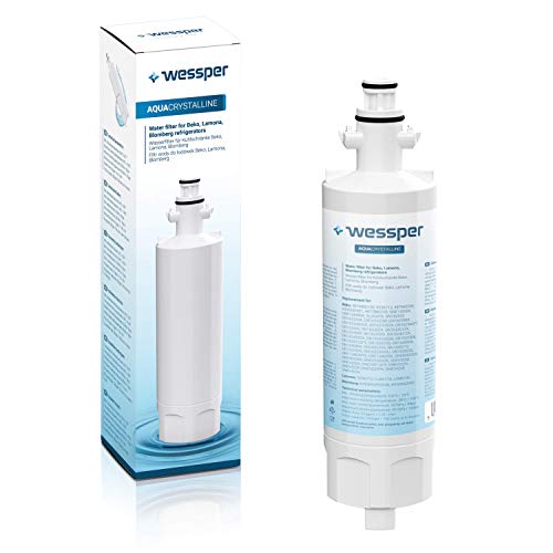 Wessper 4874960100 Cartucho de Filtro de Agua para Nevera/frigorífico - Beko 4874960100, 4394650100, 9256712, SBS4K, GNE; Blomberg IWD1004ET; Grundig 487960000, GSN; Lamona LAM6100, HJA6110 (1 unidad)
