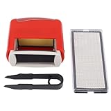 Self Inking Black Ink Stamper Automatic Press Kit for Office School Home Red ABS Material