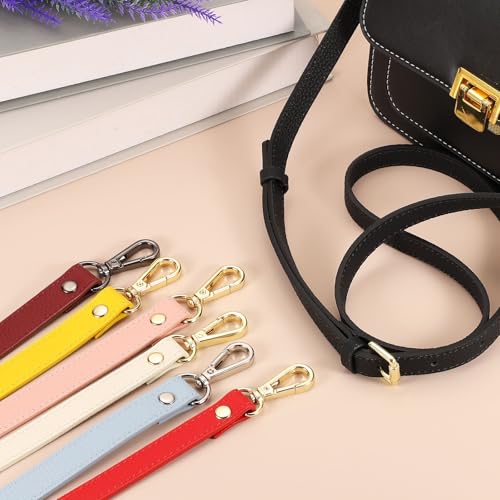 Sangle de sac à main en cuir véritable abricot chic et réglable - 4