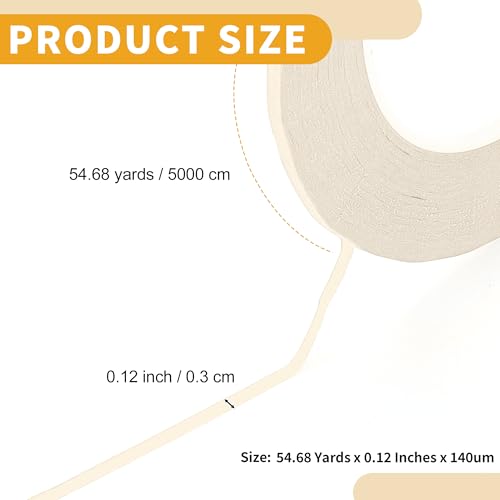 Image of 1 Pc Painters Tape Masking Master Tape Easy Removal White 5000x0.3x0.01cm / 54.68 Yards x 0.12 Inches x 140um