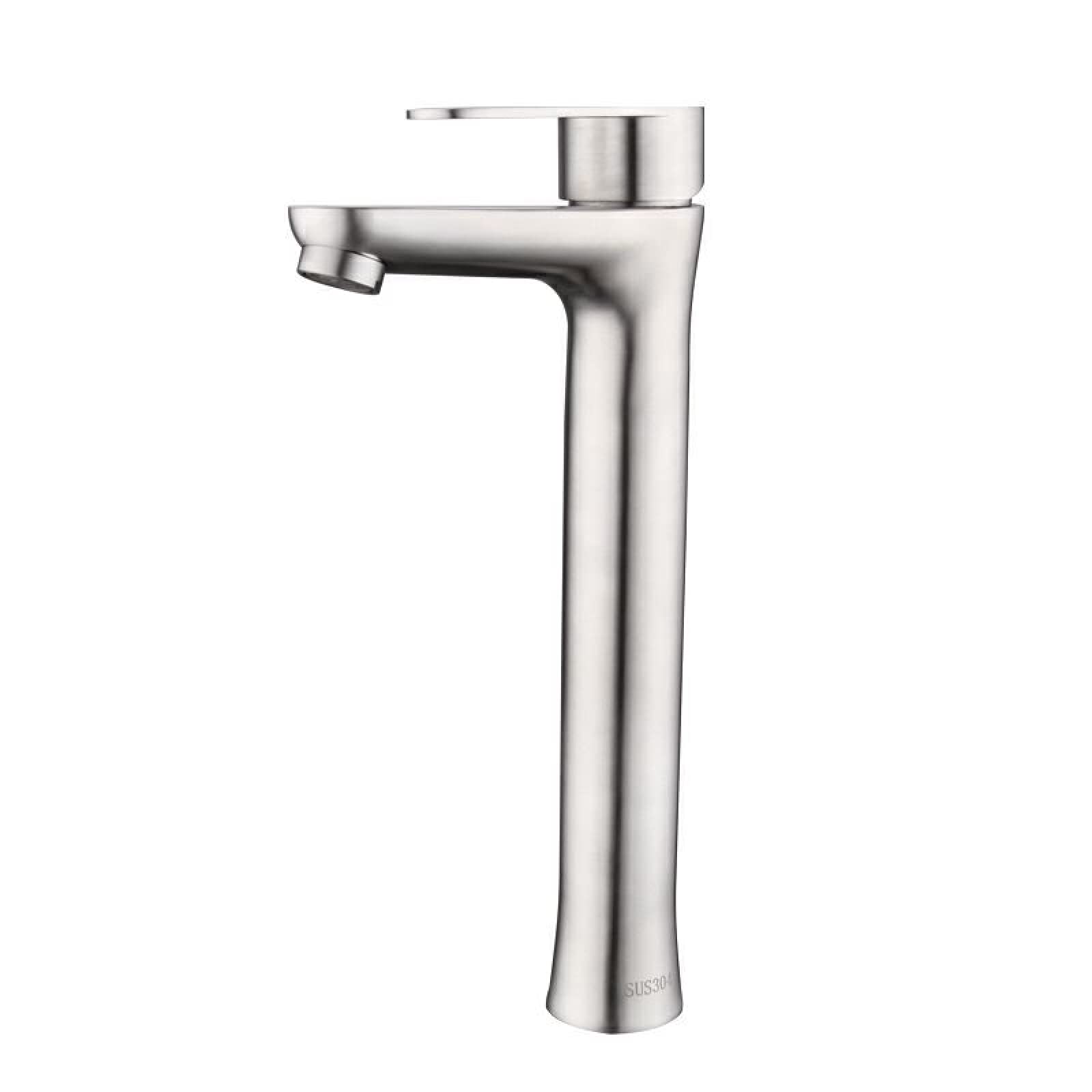 Mitigeur de lavabo en acier inoxydable antirouille à poignée unique ergonomique chaude et froide