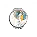 Wing Chinese Classical Style Illustrator Hand Compact Mirror Round Portable Pocket Glass