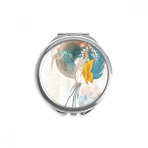 Miroir de poche style chinois classique un cadeau illustré multicolore unique