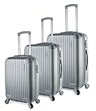 TravelCross Columbia Luggage 3 Piece Lightweight Spinner Set - Silver