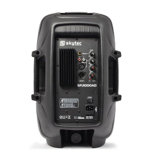 Skytec SPJ1000AD Cassa attiva amplificata diffusore (400 Watt, subwoofer da 20 CM, XLR, ABS, MIC IN)