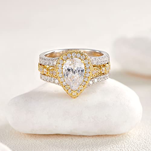 Image of Newshe Jewellery Wedding Rings for Women Bridal Sets Engagement Ring