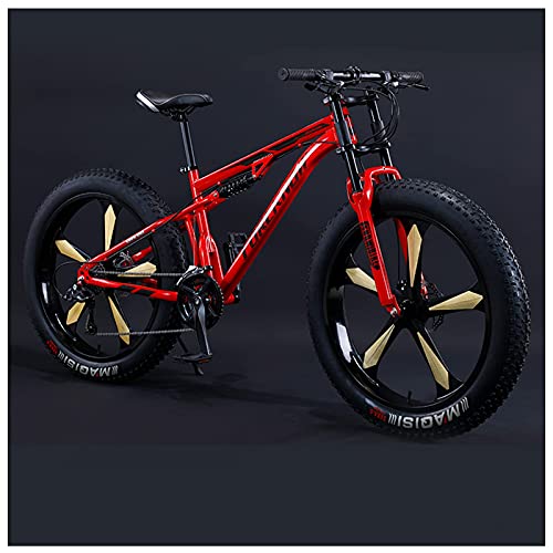 Wmmner Vélos de Montagne, Vélo de Montagne Pour Hommes de 26 Pouces Pour Adultes Avec Fullpension, Vélo Géant À Double Cadre À Double Cadre En Acier À Haute Teneur En Carbone/Rouge À 5 Rayons/7 Vitess Wmmner Vélos de Montagne, Vélo de Montagne Pour Hommes de 26 Pouces Pour Adultes Avec Fullpension, Vélo Géant À Double Cadre À Double Cadre En Acier À Haute Teneur En Carbone/Rouge À 5 Rayons/7 Vitess