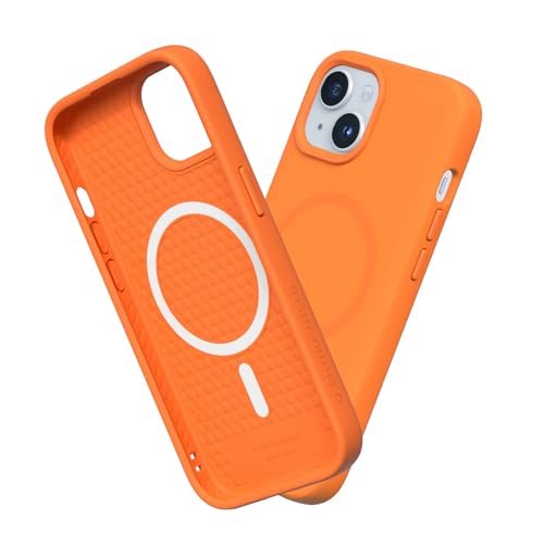 Coque antichoc iPhone 15 Plus RhinoShield compatible Magsafe orange avec finition mate premium