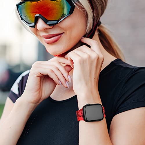 Image of ACESTAR Double Sided Band Compatible with Apple Watch Band 38mm 40mm 41mm /42mm(Series 11 10), Spider Web Cartoon Soft Silicone Replacement for iWatch Series 11 10 9 8 7 6 5 4 3 2 1 SE