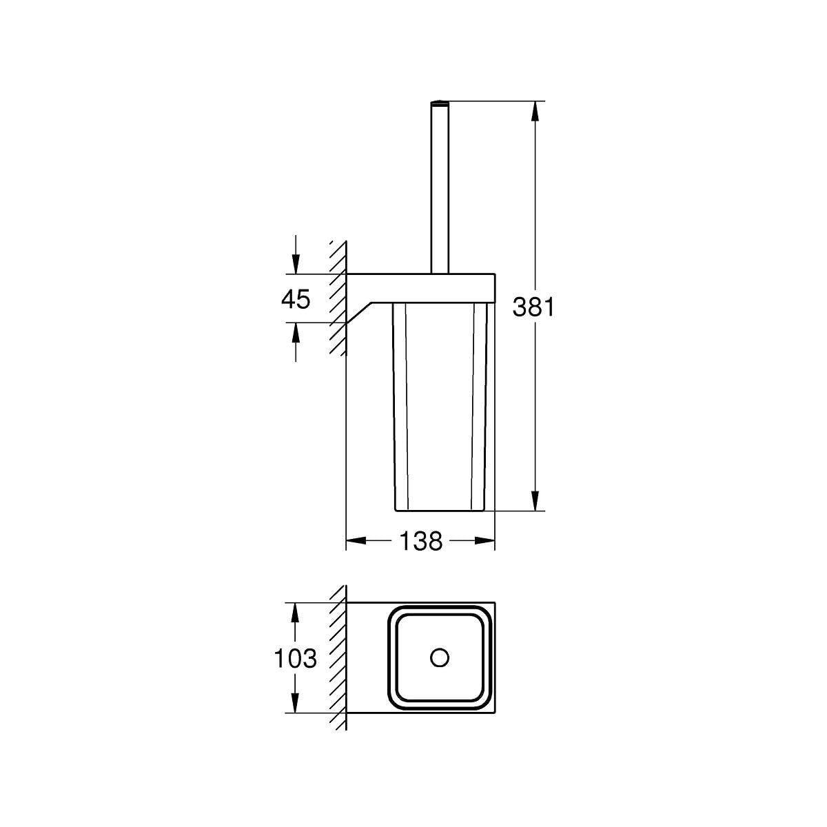 GROHE Selection Cube | Badaccessoires - Toilettenbürstengarnitur | 40857000