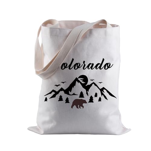 BLUPARK Colorado Souvenir Tote Bag - Colorado Lover Gift & Travel Shopping Bag - Mountain Gift