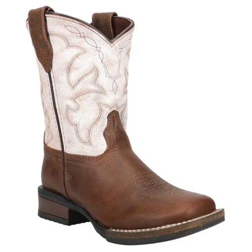 ROPER Toddler Girls Monterey Square Toe Casual Boots Mid Calf - Brown, White2