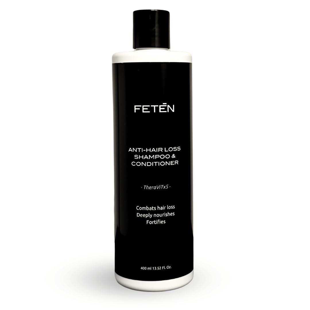 FETEN Shampooing Antichute et Antipelliculaire pour Cheveux d' Homme 400ml, Prévention de la Chute, Volume et Nutrition, Shampoing pour la Repousse des Cheveux, Shampoing Purifiant et Fortifiant