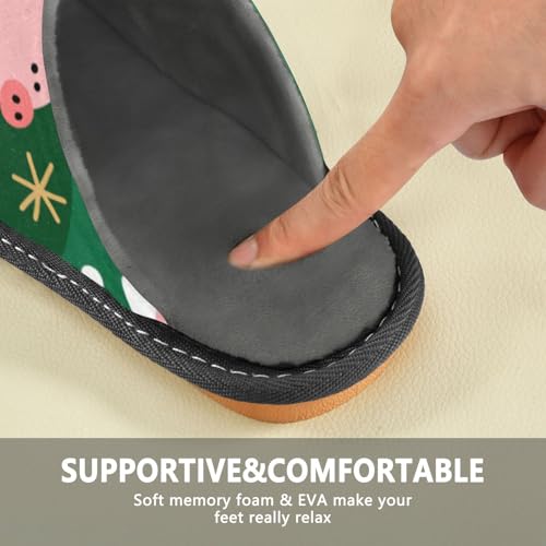 Slippers for Women Pig Pattern with Christmas Soft Fuzzy Women's Slippers Indoor and Outdoor Shoes4