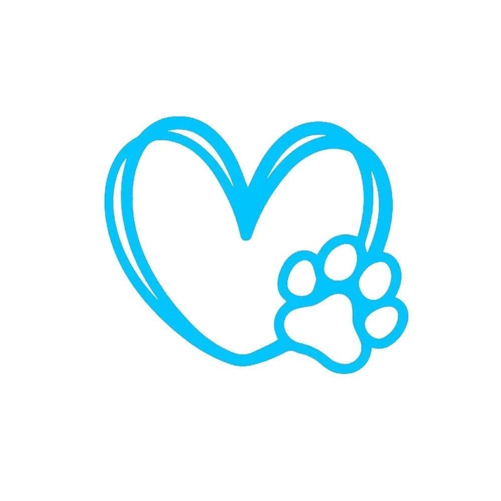 Dog Paw Heart Shaped Car Sticker Car Decal(Laser)