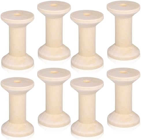 Amazon.com: Mabor 8Pcs Natural Wooden Spools for Crafts, Empty Thread ...